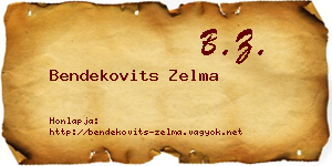 Bendekovits Zelma névjegykártya